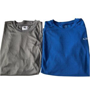 Bundle Of Mens Short Sleeve Performance T-Shirts Blue & Gray XL Polyester Spande